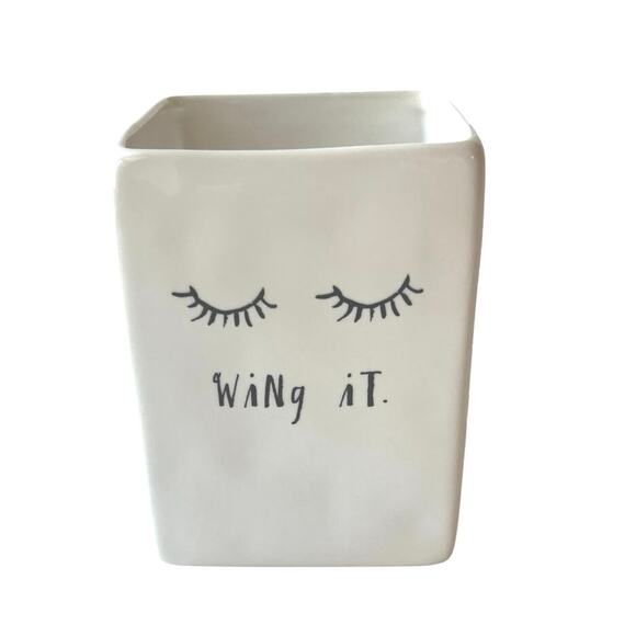 Rae Dunn Wing It Storage Container, Make Up Brush Holder, Bathroom, Vanity Decor - Picture 1 of 6